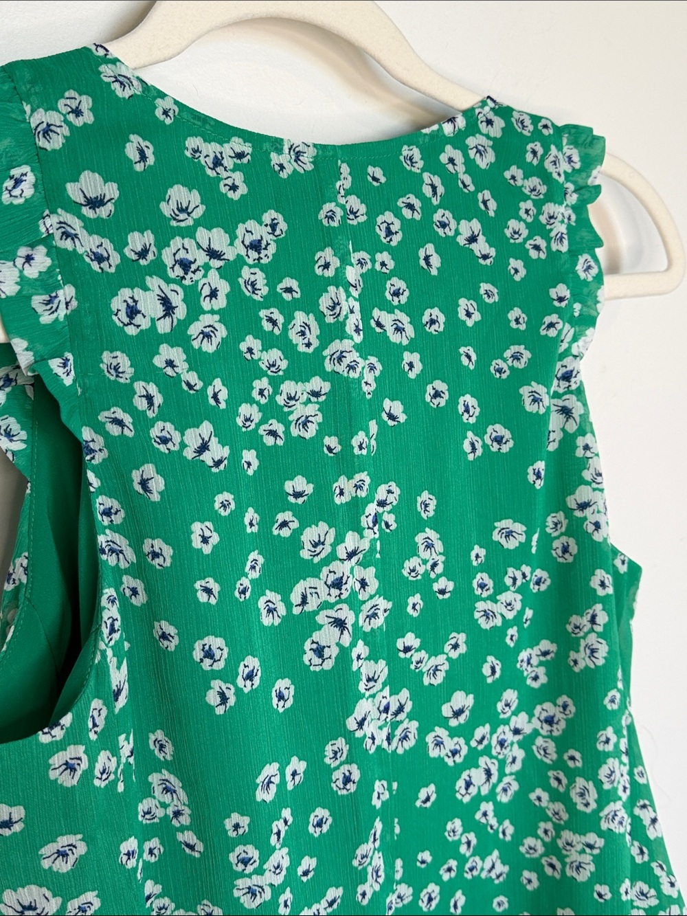 Banana Republic Green Floral Pleated Midi Dress - Picture 6 of 6